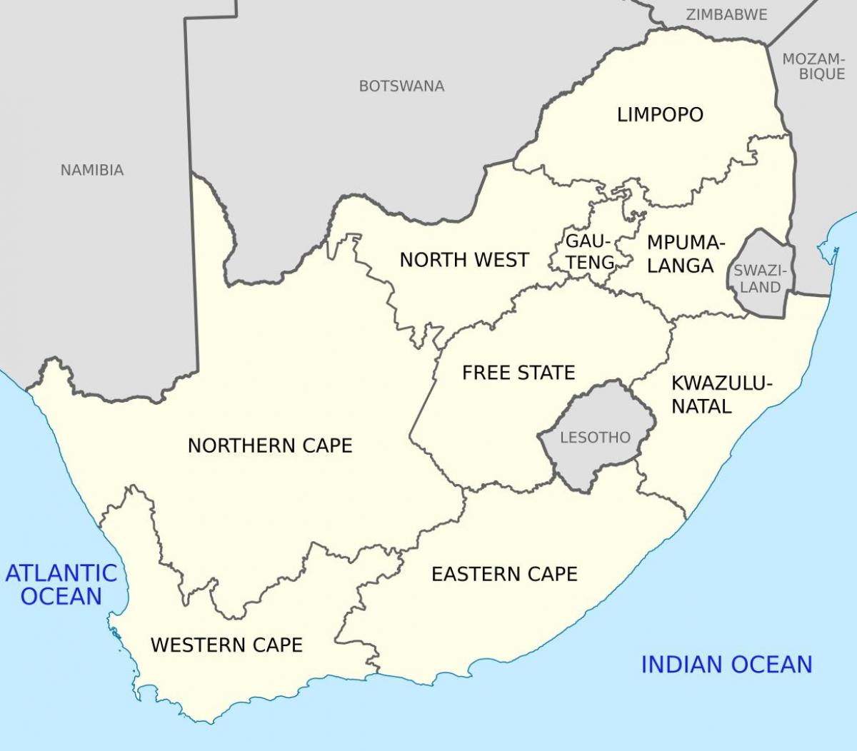 South Africa state map